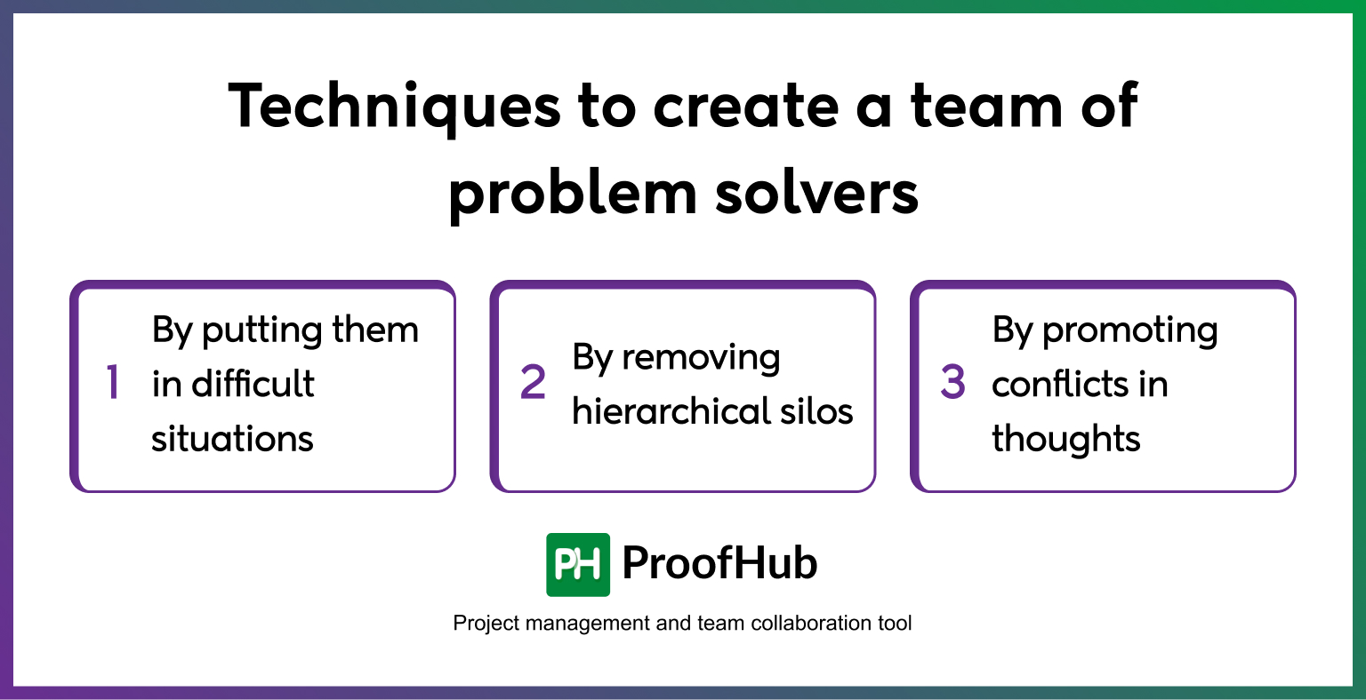 Techniques to create a team of problem solvers