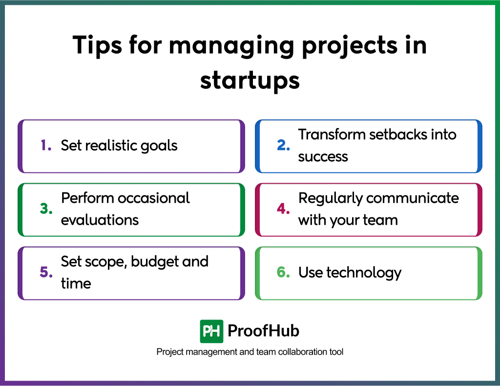 Tips for managing projects in startups