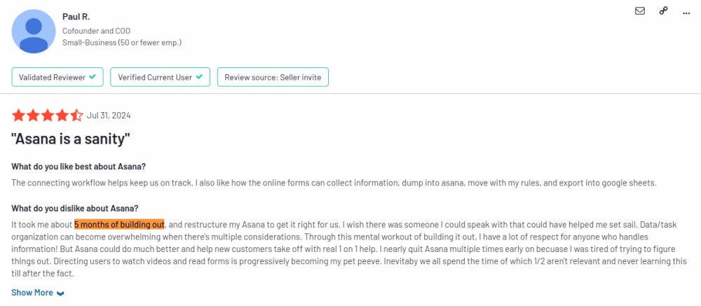 Asana user review