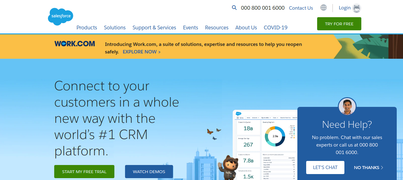 Salesforce (Custom Relationship Management)  as Saas application