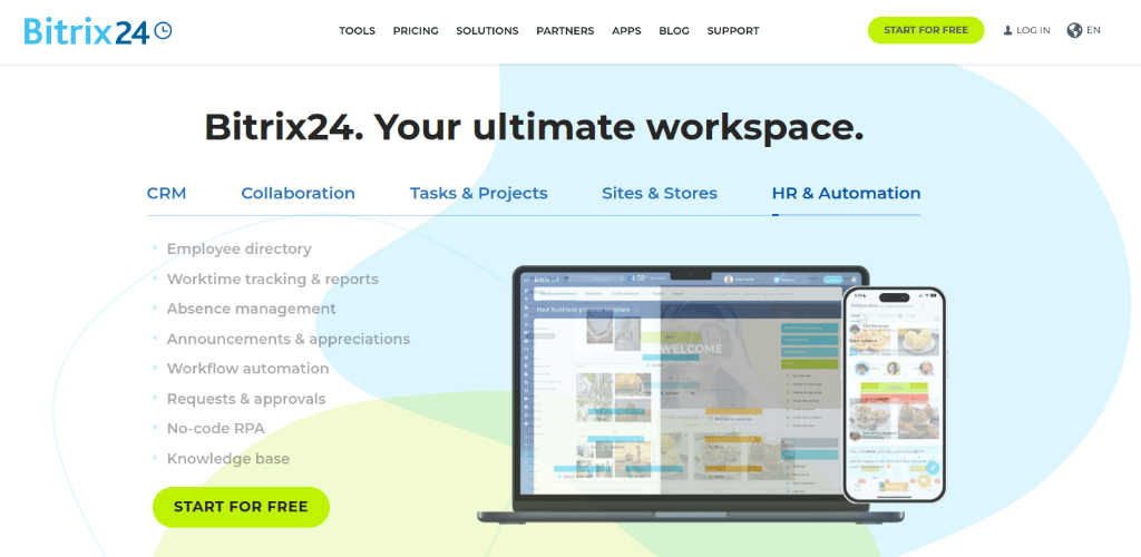 Bitrix24: best free project management software
