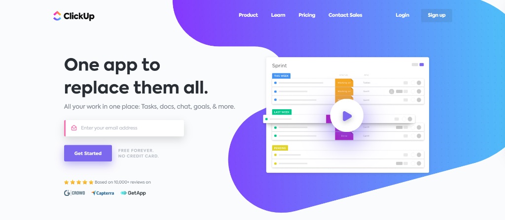 ClickUp: best free project management software
