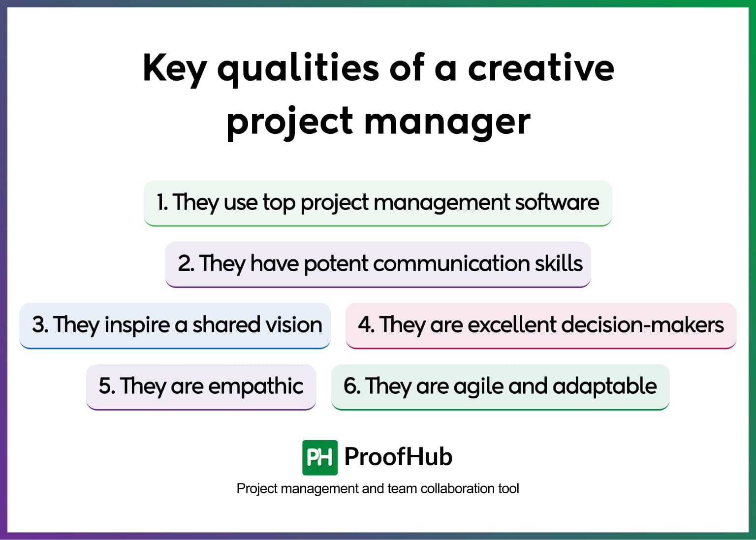 Key qualities of a creative project manager