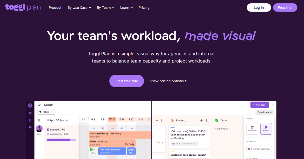 Toggl Plan: best free project management software