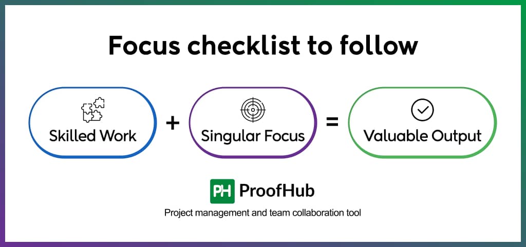 Focus checklist to follow