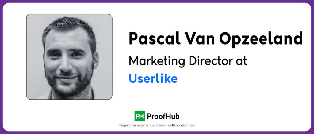 Pascal Van Opzeeland, Marketing Director at Userlike