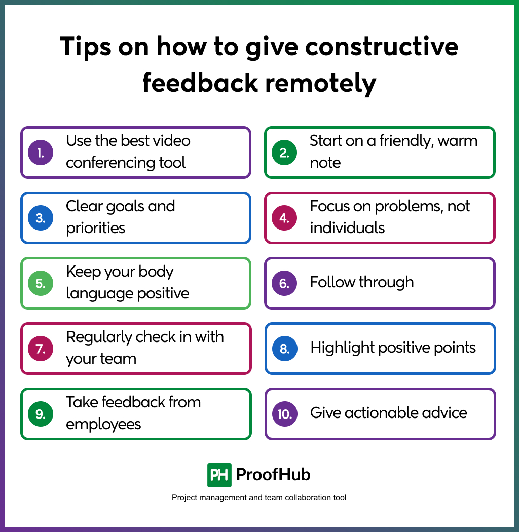 Tips on how to give constructive feedback remotely