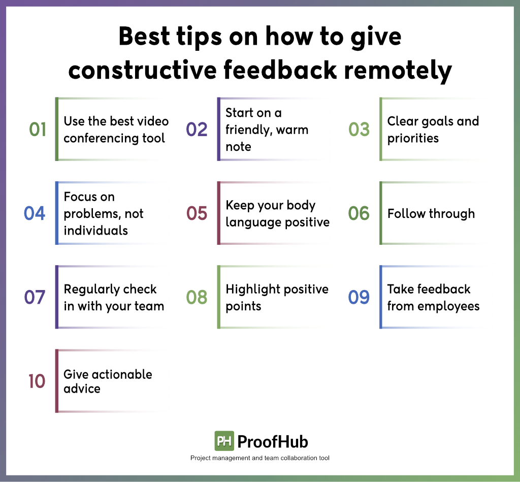 Tips on how to give constructive feedback remotely