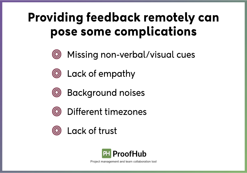 common complications while giving feedback remotely