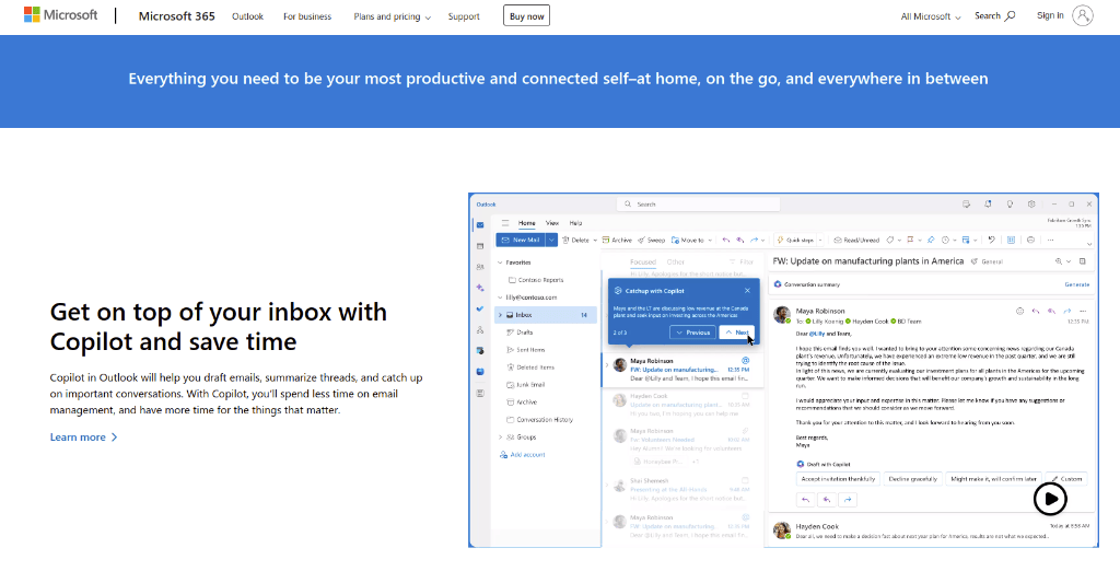 microsoft outlook for internal communication