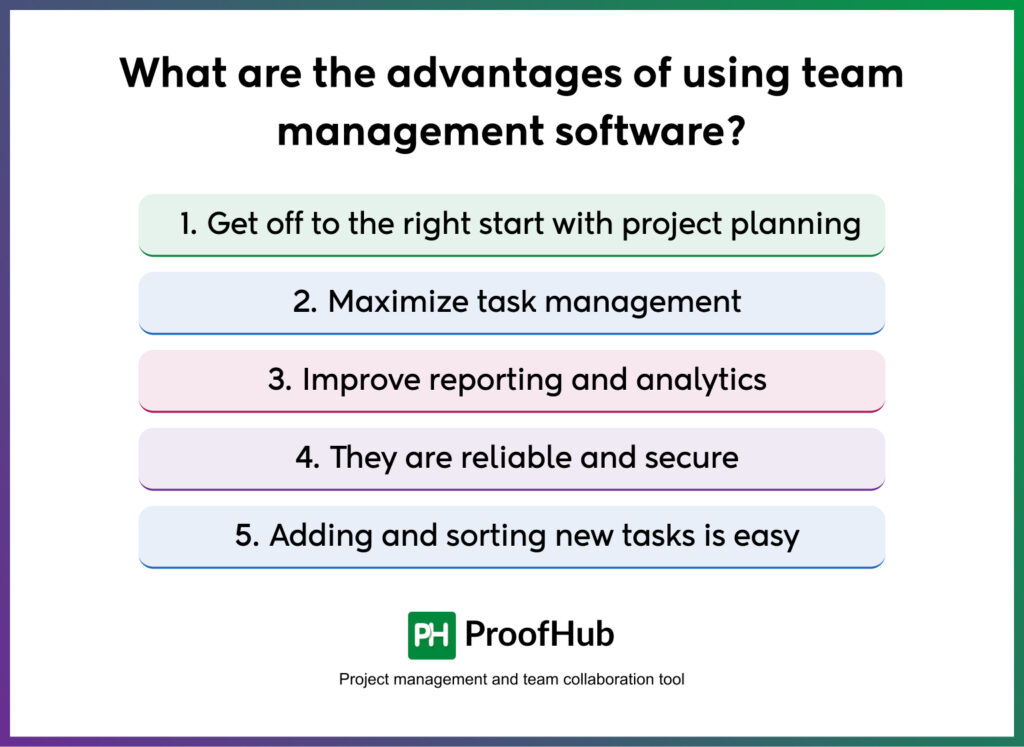 advantages of using team management software