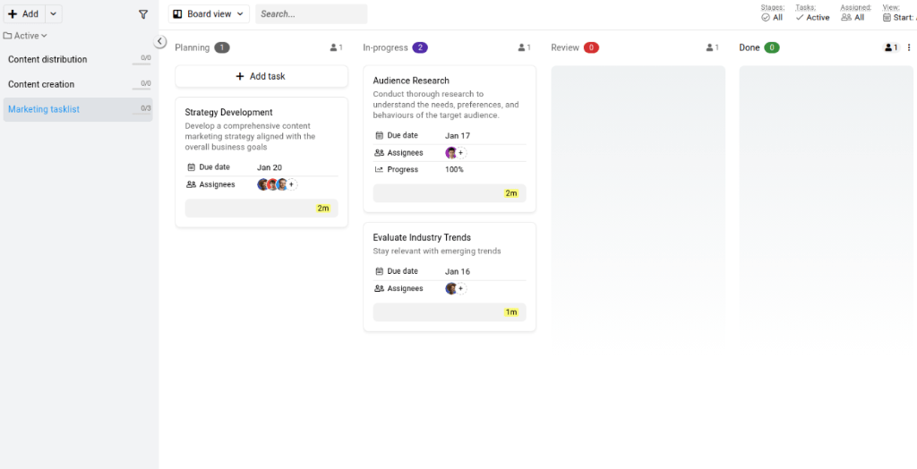 Get all your task in kanban board view