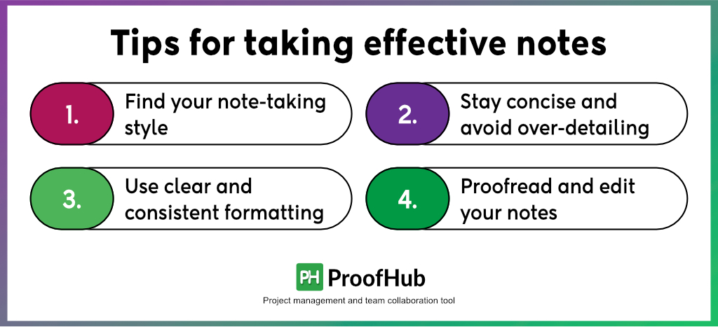 Tips for taking effective notes