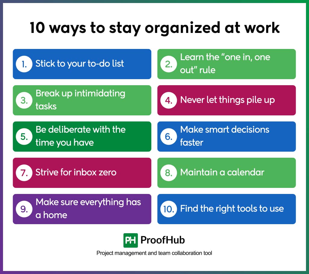 ways to stay organized at work