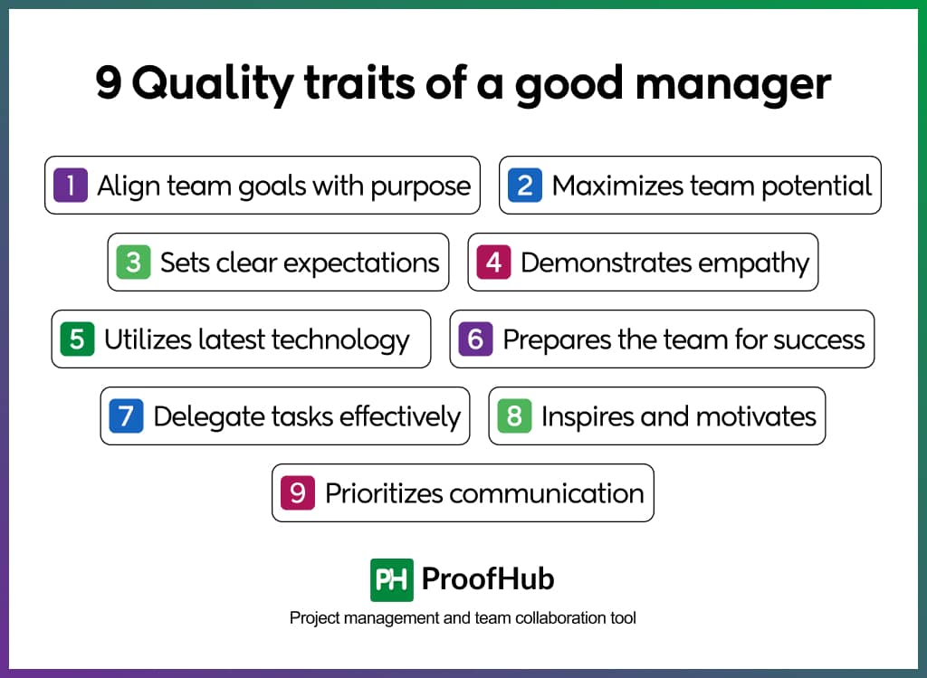 9 Quality traits of a good manager