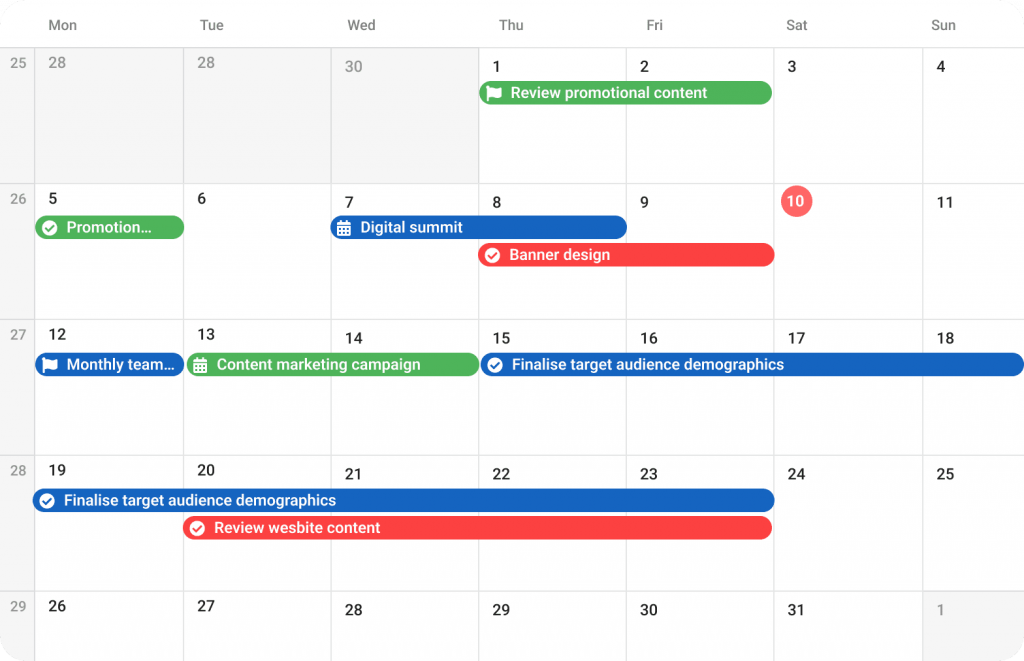 Plan manage and visualize your work through a shared team calendar in ProofHub
