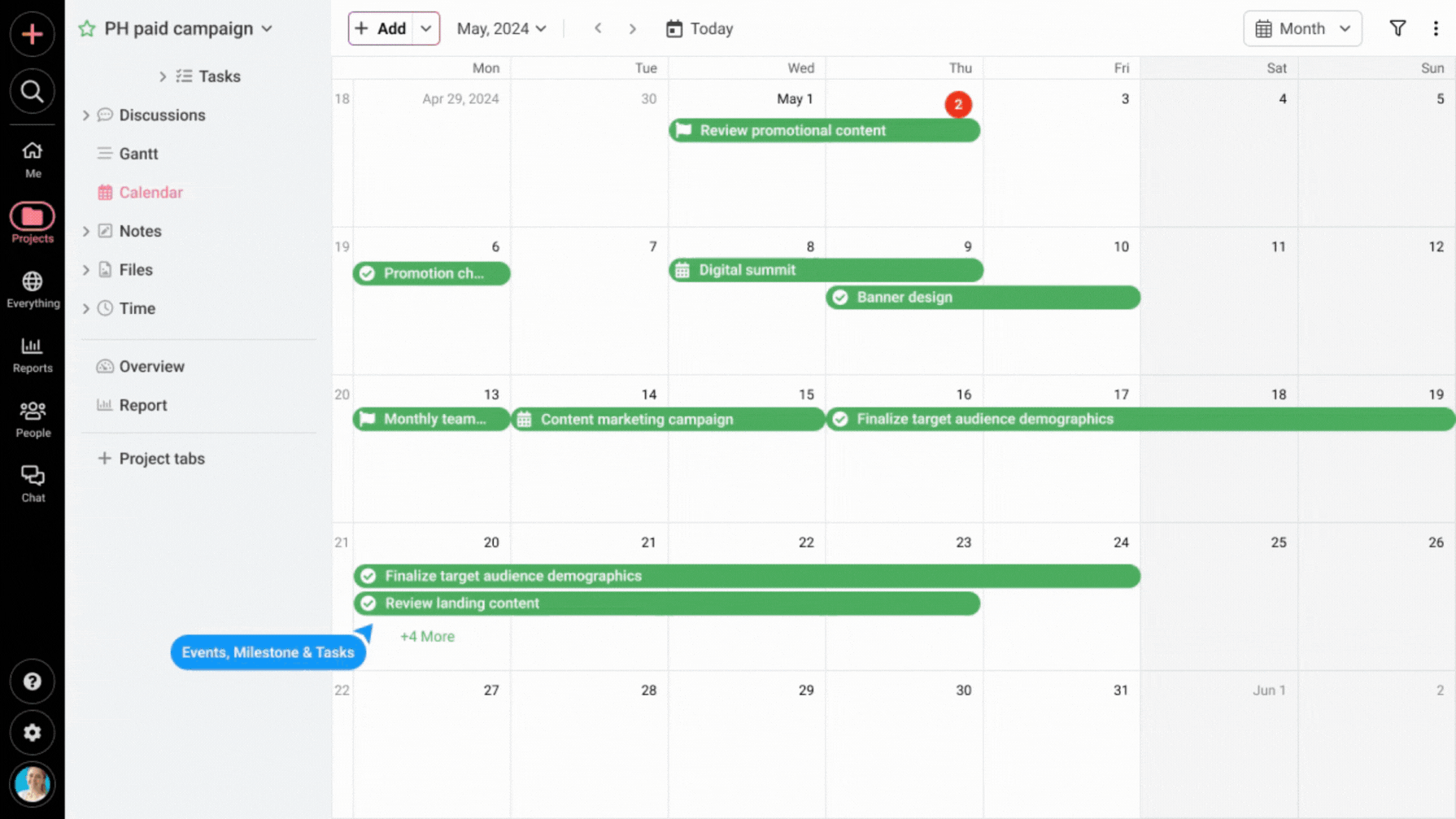 ProofHub multiple task views