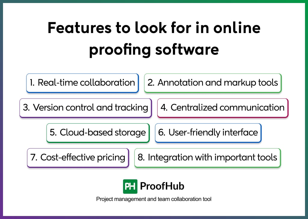 Features to look for in online proofing software