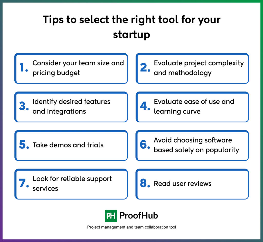 Tips to select the right tool for your startup