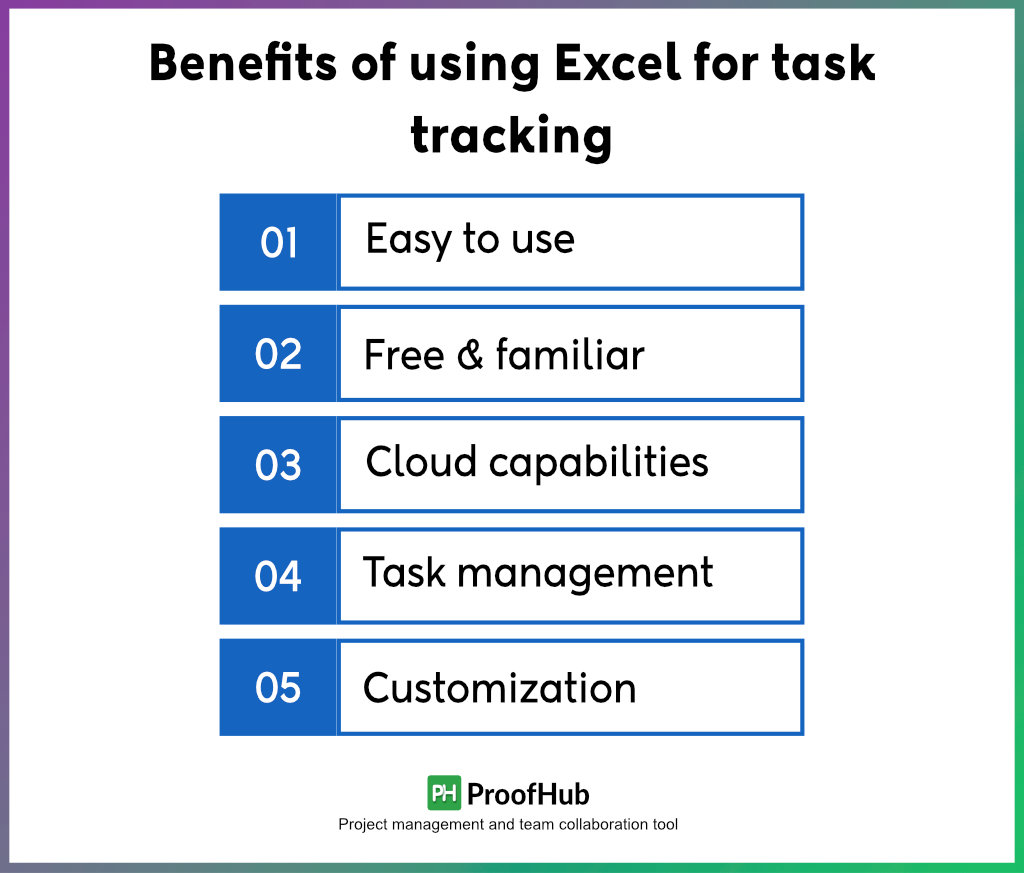 Benefits of using Excel for task tracking