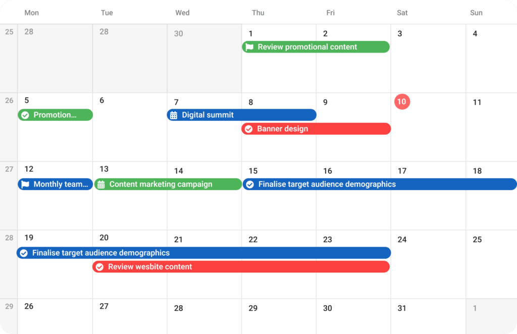 Calendar in ProofHub