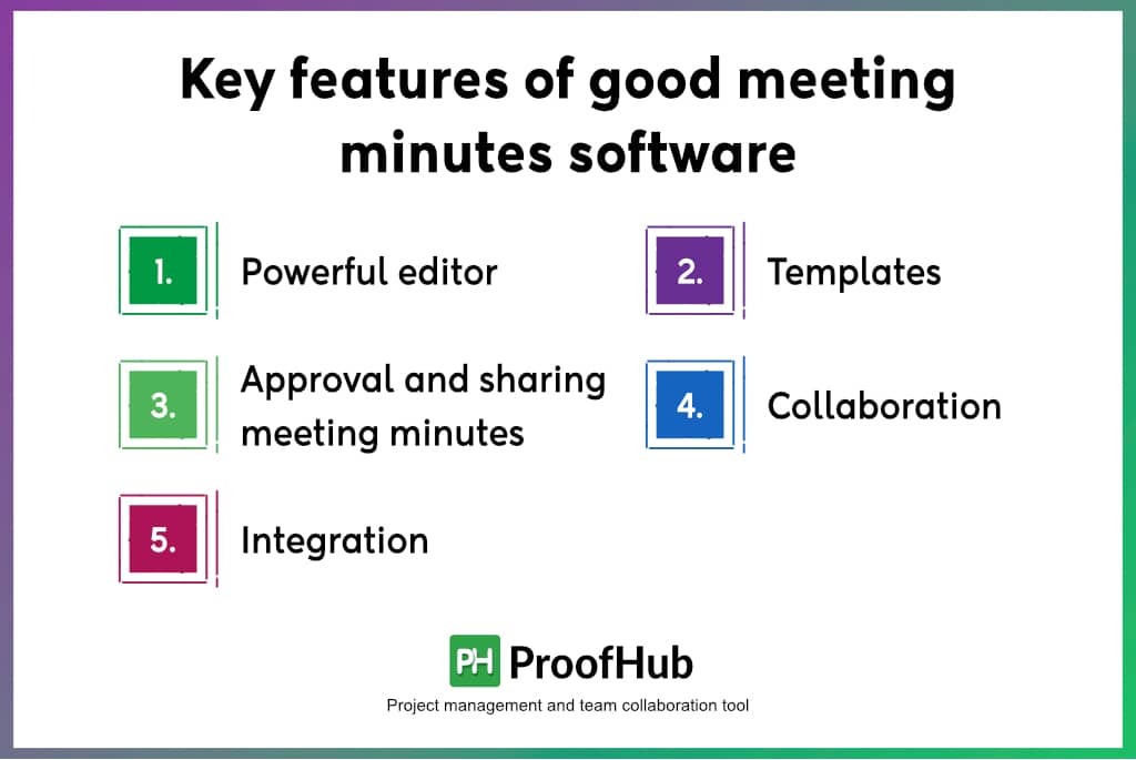 Key features of good meeting minutes software