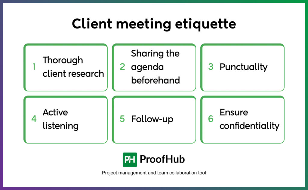 Client meeting etiquette