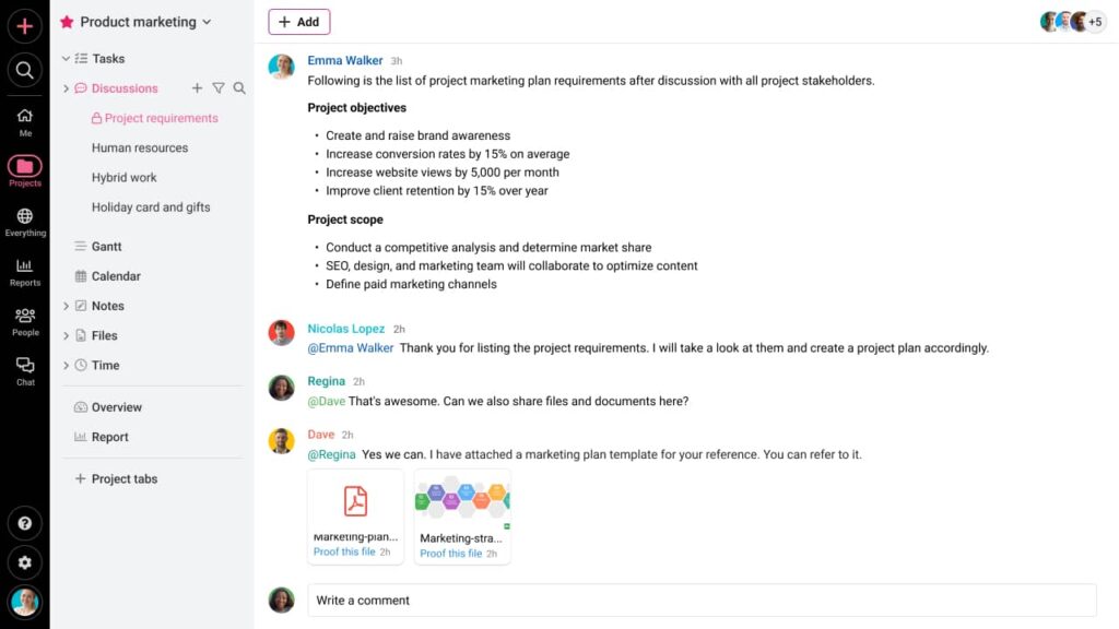 Discussions in ProofHub