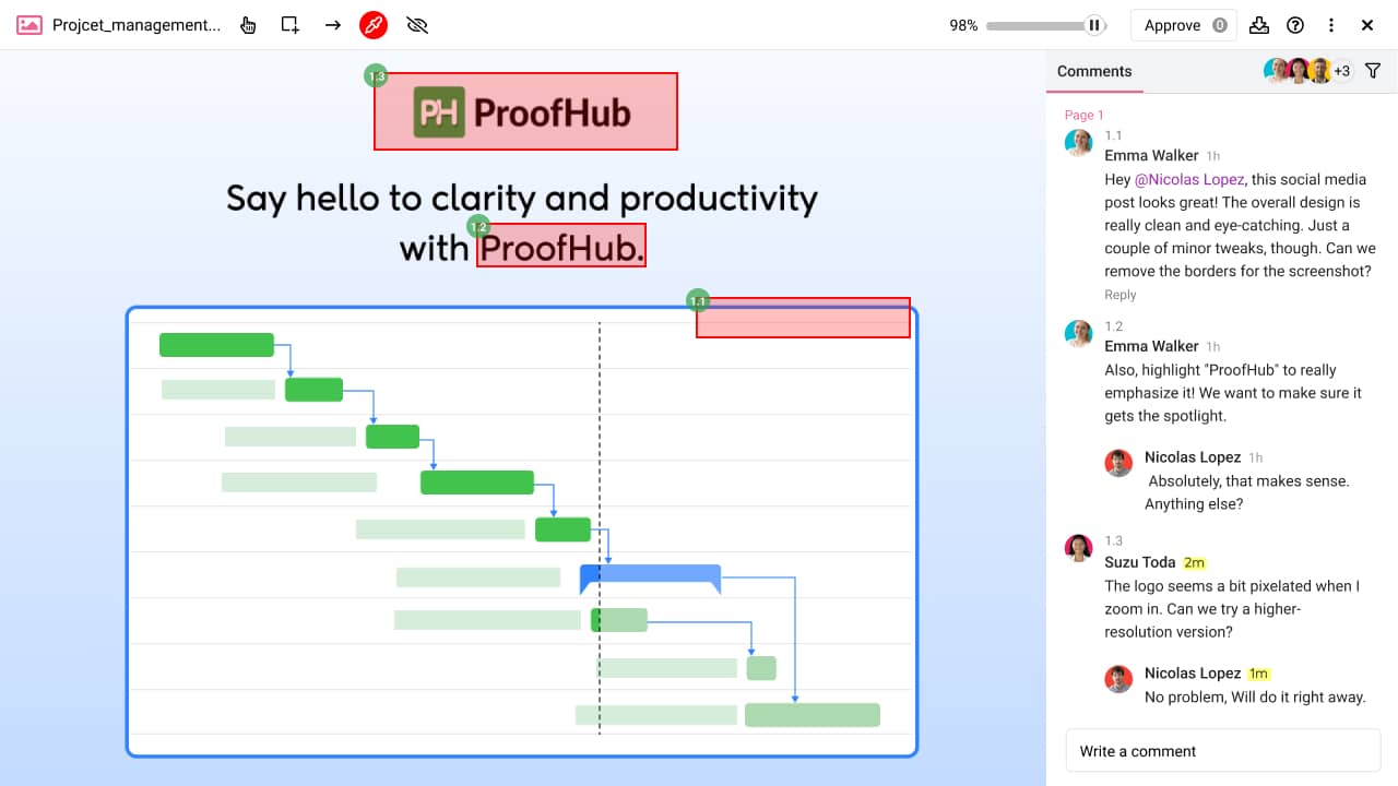 Proofing in Proofhub