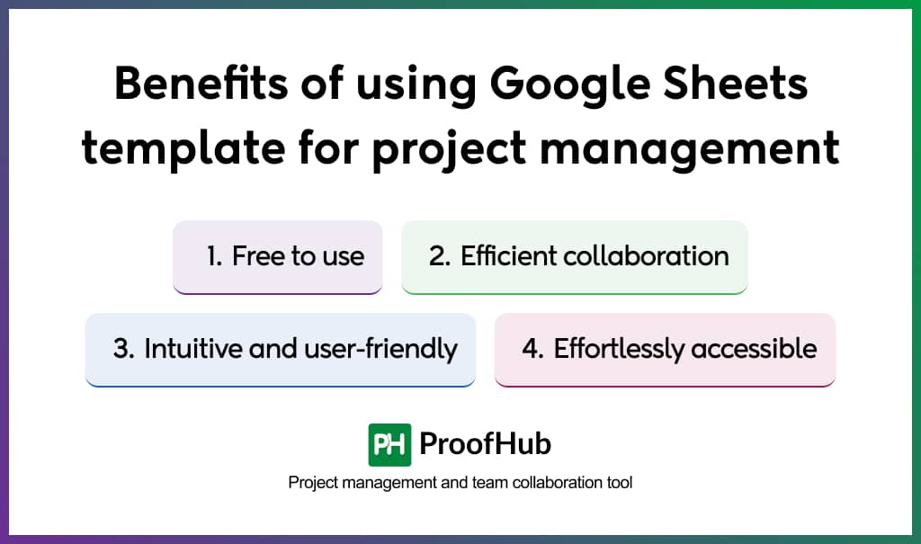 Benefits of using Google Sheets template for project management