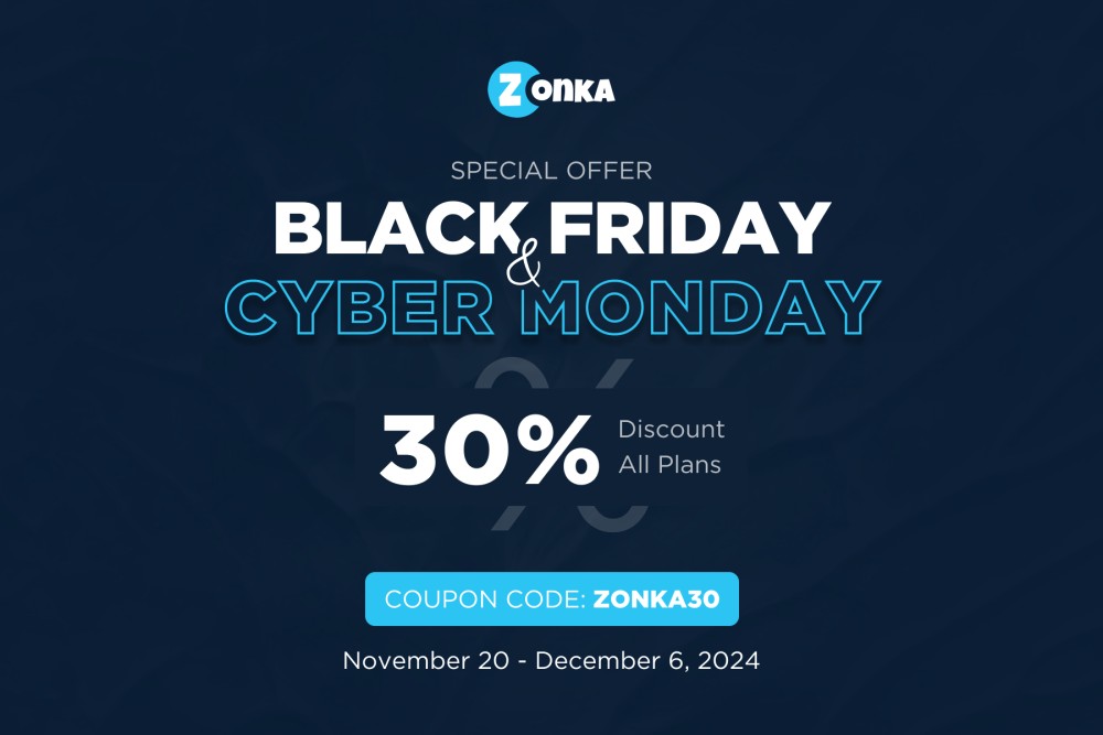 ZonkaFeedback - Black Friday & Cyber Monday deal