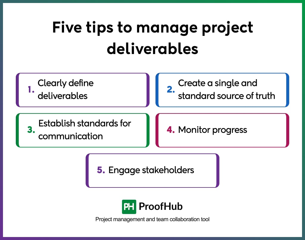 tips to manage project deliverables