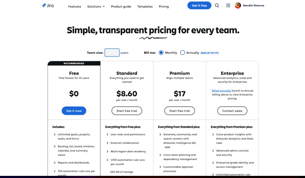 Jira pricing