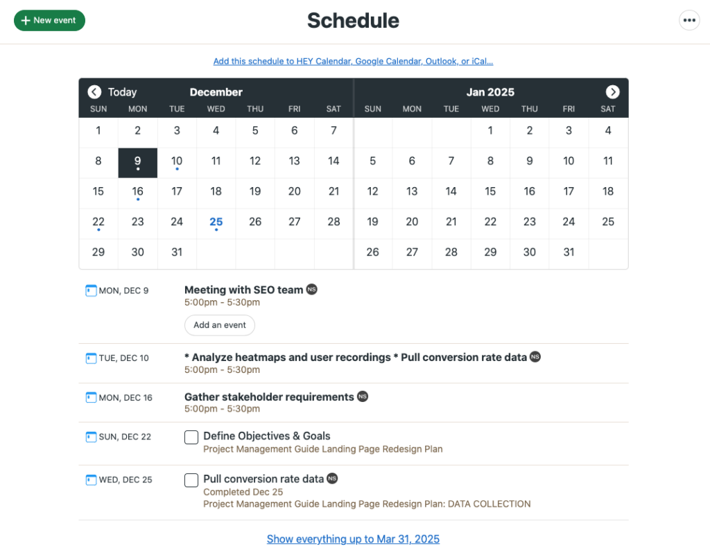 Schedule Projects in Basecamp