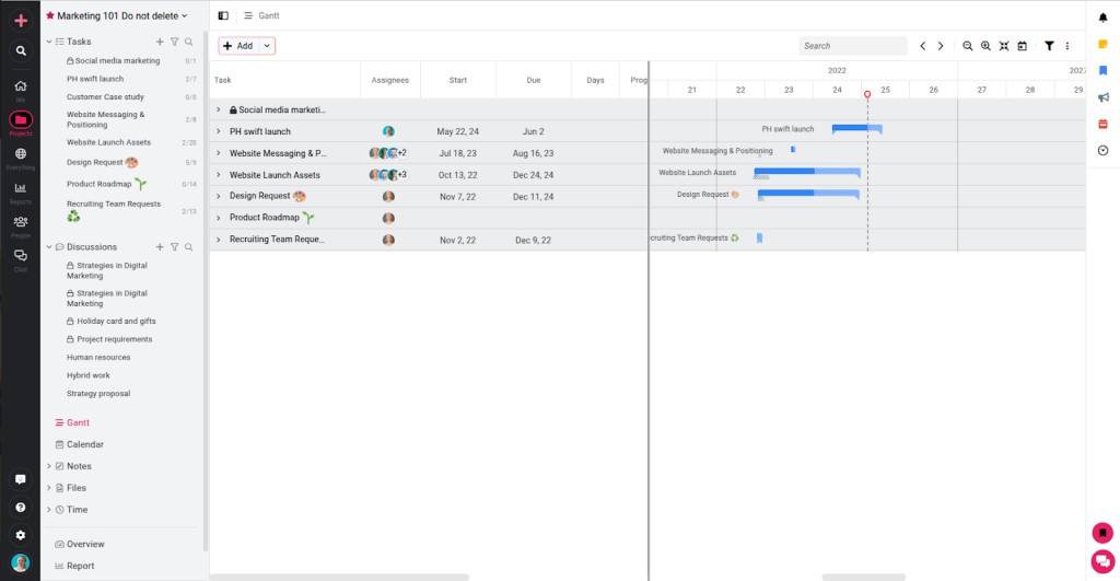 Use gantt chart to assign and monitor project