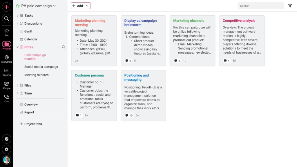 collaborate on shared notes in ProofHub