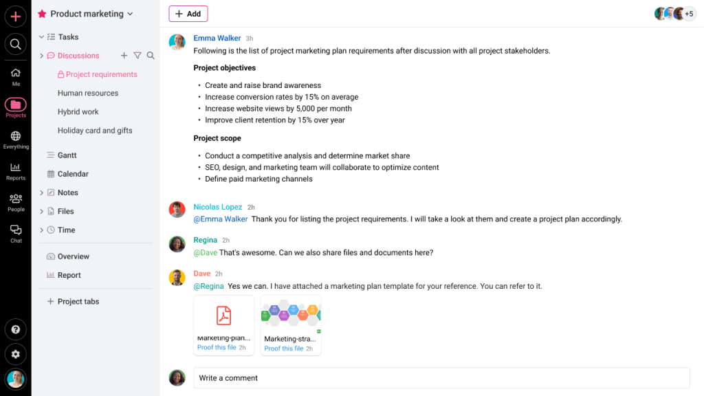 ProofHub Discussions